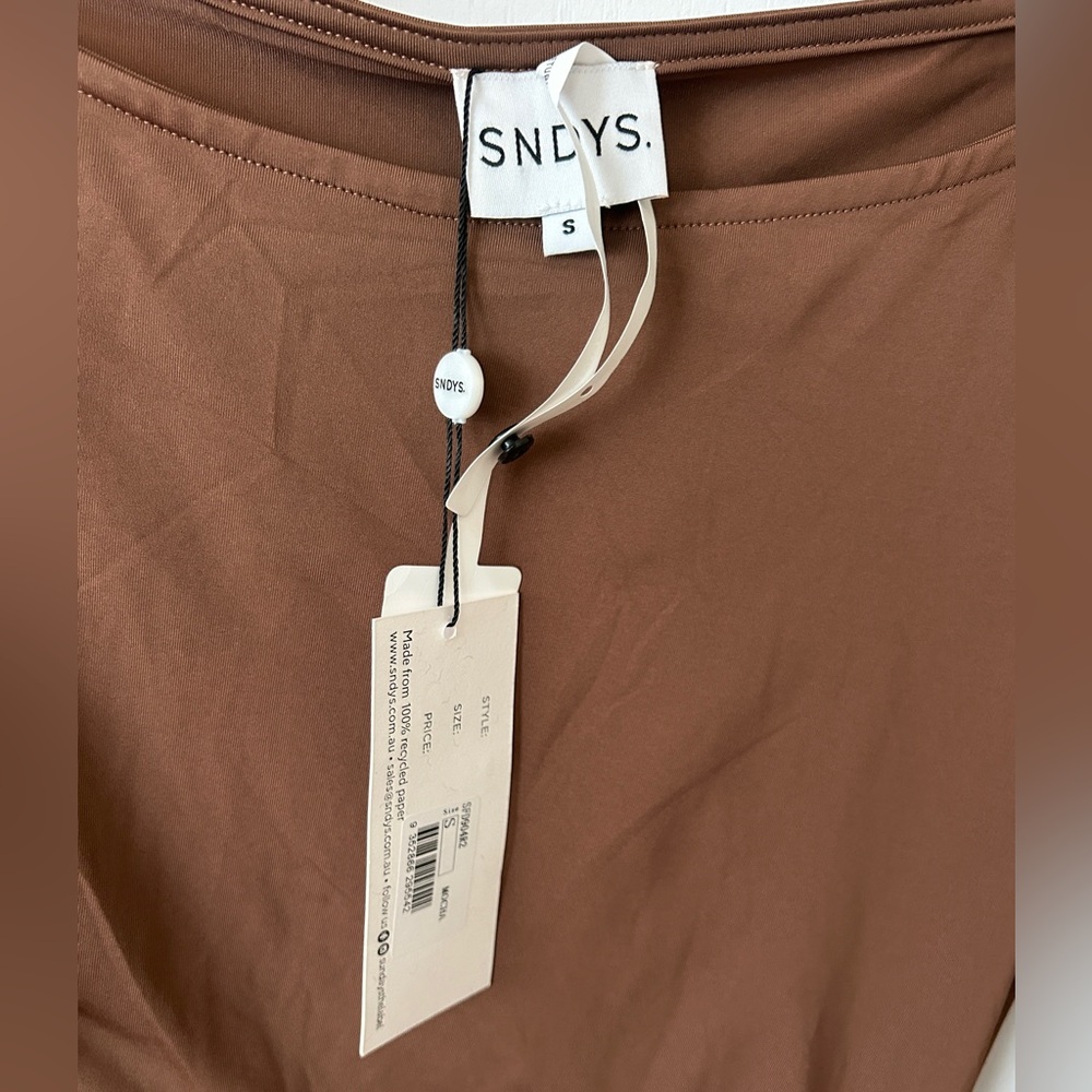 SNDYS Olividae Mini Dress in Mocha Small NWT - Picture 3 of 11